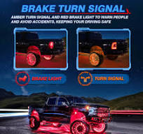 17.5″ V1 RGBW LED Wheel Ring Lights 4pcs Neon Wheel Rim Lights w/Turn  Signal & Braking Function