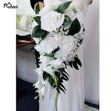 You dream it we can design it. Meldel Artificial Waterfall Red Wedding Flowers Bridal Bouquet Artificial Flower Wedding Bouquet Silk Flower Mariage Rose Decor Wedding Bouquets Aliexpress