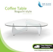 Noguchi Style Coffee Table White Color With Clear Glass Top Here At Fab Glass And Mirror You Can Find Clear Bent G Coffee Table Glass Table Coffee Table White
