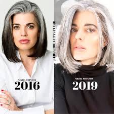 11 Gray Hair Blogs That Inspire Women To Start Their Transition Grey Hair Coverage Gray Hair Growing Out Gray Hair Highlights