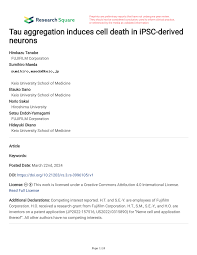 PDF) Tau aggregation induces cell death in iPSC-derived neurons