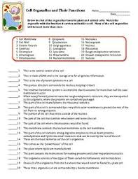 Cell organelle review worksheet 2. Cell Organelles Structure And Function Matching Worksheet Cells This Is A Worksheet On Cell Organelles And Their Cell Organelles Science Cells Organelles