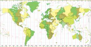 80 specific time difference chart of the world