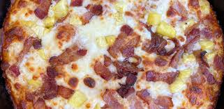 The Mauro Family Bacon And Pineapple Pan Pizza Recipe Cast Iron Pizza Recipe Food Network Recipes Pizza