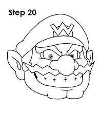 Wario, mario, yoshi and luigi coloring page printable game. How To Draw Wario