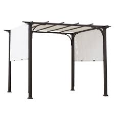 Meadow 10 Ft W X 10 Ft D Steel Pergola With Canopy Pergola Canopy Steel Pergola Steel Gazebo