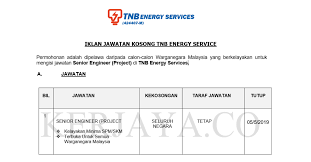 Jawatan kosong tenaga nasional berhad (tnb). Kerja Kosong Tnb Selangor Bertanya W