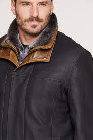Jack Frost Leather Coat With Spanish Merino Shearling Lining Tall 42l 46l Leather Coat Shearling Adventurous Men