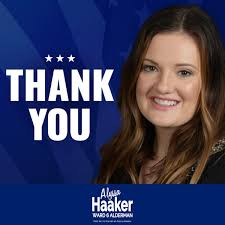 Thank you to everyone who cast their ballot for me in this election. Thank  you to my supporters, my friends, my family and all of my volunteers who  poured in countless hours