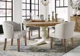 Shop birch lane for farmhouse & traditional upholstered dining chairs, in the comfort of your home. Grindleburg Linen 5 Pc Round Upholstered Dining Set Cincinnati Overstock Warehouse