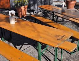 Restaurant Visit Suppenkuche Biergarten In Sf Remodelista Garden Table Vintage Picnic Table Beer Table