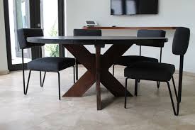 Come in every sizesmall medium and legs. Modern Round Metal Top X Base Dining Table Mortise Tenon