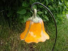 Großhandel dekorative keramik mini benutzerdefinierte garten gartenzwerge mehrere farben. Grosse Glocke Blume 13 Cm Orange Garten Keramik Keramik Blumen Keramik Tonblumen
