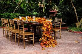 An Autumn Foliage Wedding Fit For A Princess Featuring A Floor Length Leaf Table Runner Fall Foliage Wedding Foliage Wedding Table Runners Wedding