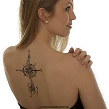 Das bedeutet, dass wir alle stile bedienen können: 2 X Windrose Kompass Pfeil Schwarzes Body Temporary Fake Tattoo Xqb023 2 Amazon De Beauty