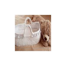 A mobile with floating tacos. Handmade Crochet Moses Basket White Baby Shower Newborn Gifts
