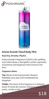 Ariana Grande Cloud Fragrance Body Mist In 2021 Body Mist Ariana Grande Fragrance Fragrance