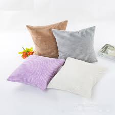 Indoor/outdoor pillow can be used as outdoor decor. Mocofo Pack Of 2 Corduroy Throw Pillow Cover Decoration Christmas Solid Red Soft Striped Velvet Cushion Cover For Square Pillow Blue With Pompom Bed Pillows Positioners Home Kitchen Botani Com Au