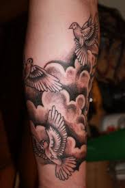 Birds And Clouds Tattoo Design Cloud Tattoo Tattoomodels Tattoo Cloud Tattoo Dove Tattoo Design Dove Tattoos