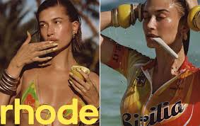 Hailey Bieber Poses Nearly Naked to Promote New Rhode Lip Treatment