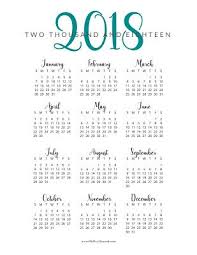Free Printable 2018 Year At A Glance Calendar Oh Hey Hannah At A Glance Calendar Planner Pages Journal