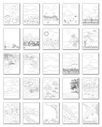 When it gets too hot to play outside, these summer printables of beaches, fish, flowers, and more will keep kids entertained. Landscapes Coloring Pages Plr Pack Zen Plr