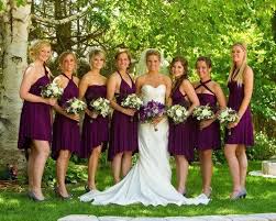 Pin By Kevin And Ann Marie On Dustie S Wedding In 2020 Convertible Bridesmaid Dress Short Short Wedding Dress Cadbury Purple Bridesmaid Dresses