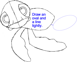How To Draw Squirt The Turtle From Finding Nemo With Easy Step By Step  Drawing Tutorial - How To Draw Step By Step Drawing Tutorials