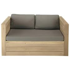 Sofa a 2 posti abbinabile alla poltrona ohla per arredare ambienti e spazi relax con una linea fortemente caratterizzante dall'ergonomia confortevole. Divanetto Da Giardino In Legno 2 Posti Brehat Maisons Du Monde