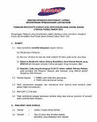 Sekiranya dilantik, calon akan ditempatkan mengikut keperluan dan kekosongan di seluruh negeri. Tawaran Mengikuti Kursus Sijil Pendidikan Awal Kanak Kanak Tabika Taska Tahun 2021 Jobcari Com Jawatan Kosong Terkini