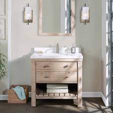 D bath vanity in pearl gray with cultured marble vanity top in white with white basin. Northridge Home Elbe Rustic 36 In Bathroom Vanity Costco