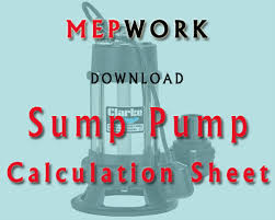 download sump pump sump pit excel sheet calculator