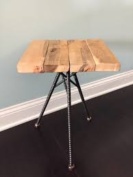 Rebar Stool Rustic Industrial End Table Furniture Custom Order Reclaimed Wood Reclaimed Rebar Reclaimed Dining Table Metal Furniture Design Furniture