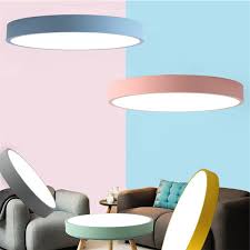 deckenlampe led modern rund in macarons farbe fur kinderzimmer シーリングライト リビングルームの照明 照明 リビング