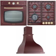 Silverline Rustik Ankastre Set Rs6235r01 Ankastre Firin Rs5322r01 Ankastre Ocak 2238 Retro Bordo Davlumbaz Rustik Retro Ocak