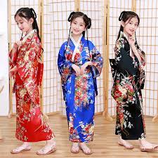12 Colors Children Kimono Traditional Japanese Style Peacock Yukata Dress  for Girl Kid Cosplay Japan Haori Costume Asian Clothes|Asia & Pacific  Islands Clothing| - AliExpress