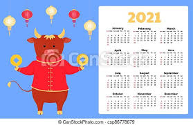 Updated 10/24/19 ivan / getty images what is chinese new year really all about? Calendar For 2021 From Sunday To Saturday Funny Cartoon Ox Chinese Happy New Year Bull Cow Lunar Horoscope Sign Canstock