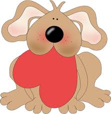 Dog Holding a Heart Clip Art - Dog Holding a Heart Image