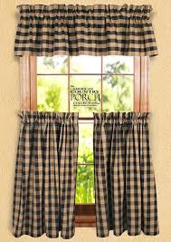 buffalo plaid kitchen curtains black