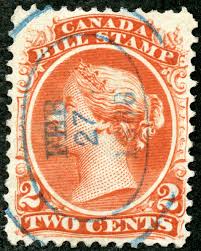 Canada 19th Century 2c Revenue Stamp Victoria Vintage Stamps Revenue Stamp Postage Stamps