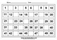 Missing Numbers 1 To 50 Eight Worksheets Free Printable Worksheets Worksheetfun