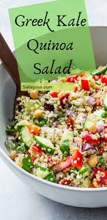 Greek Kale Quinoa Salad Salagosa Recipe Kale Quinoa Salad Quinoa Salad Recipes Recipes