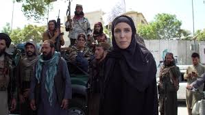 Cnn's clarissa ward interviewing a taliban commander at a seized military base. Hrtdyauwo4r6rm