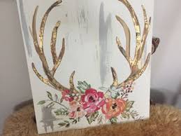 No matter your preference, floral decor is a trend that's here to stay. Deer Antler Roses Canvas Painting Wall Art For Sale In Phoenix Az Offerup