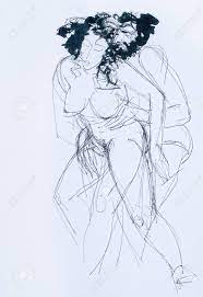 Dibujo A Lápiz Sobre Papel Azul, Hombre, Mujer Relaciones Sexuales, El  Hombre Detrás De La Muchacha Fotos, retratos, imágenes y fotografía de  archivo libres de derecho. Image 60093454