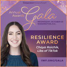 Independent Women's Forum Announces 'Libs of TikTok' Creator Chaya Raichik  as 2023 Annual Awards Gala Honoree | IWF