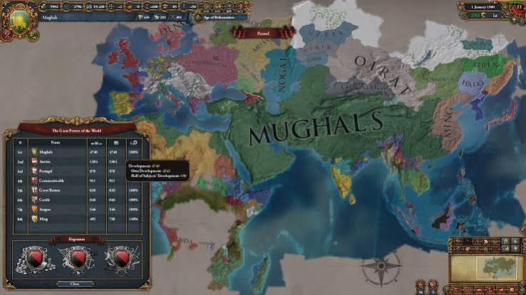 Timurids --> Mughals with 4.5k dev by 1600 : r/eu4