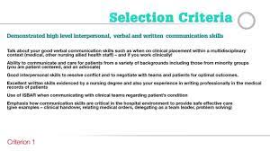 To address the key selection criteria, you will need to explain in detail how well you meet each one. Careers Guide To Addressing The Nursing And Midwifery Selection Criteria Youtube