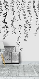 Black And White Wall Mural Ideas Vines And Leaves Wallpaper In 2020 Wall Murals Bedroom Wall Murals Diy Wall Murals