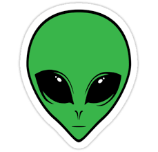 Alien Face Sticker By David Sanders In 2021 Face Stickers Sticker Art Print Stickers